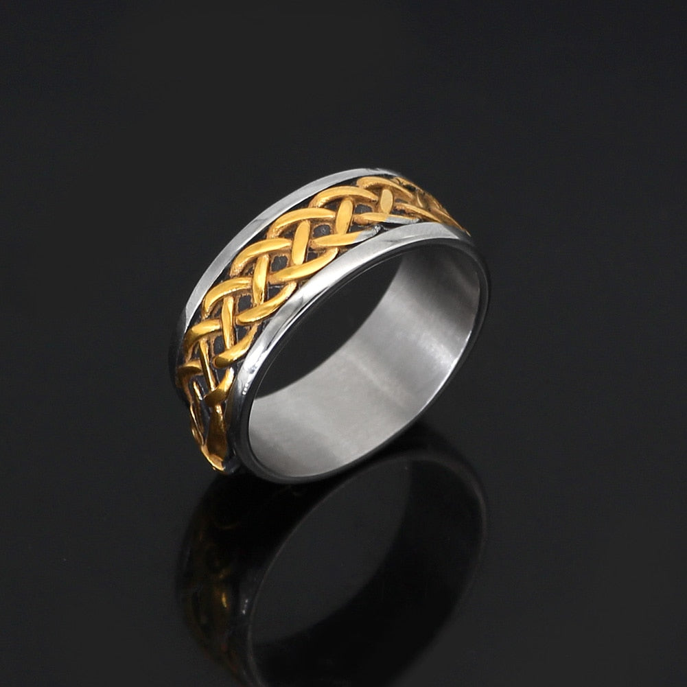 Herren Wikinger Runen Ring Edelstahl Nordische Mythologie Odin Gothic