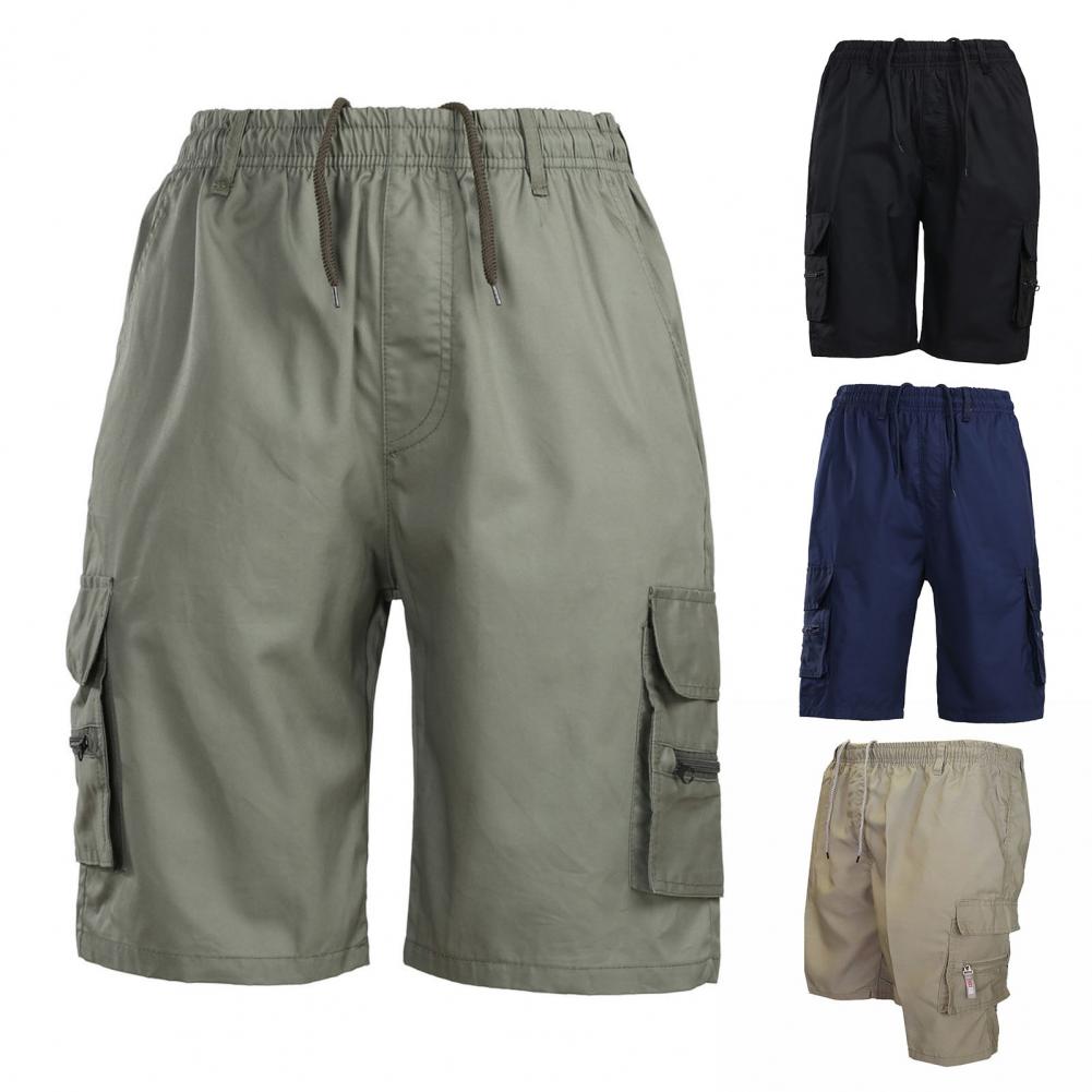 Herren knielange Shorts Bermuda Cargo Pants Vintage Casual Capri Kurze Hose