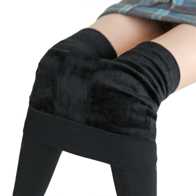 Frauen Winter Warm Thermo Hose Innenfleece Strumpfhose Blickdicht Hosen Leggins