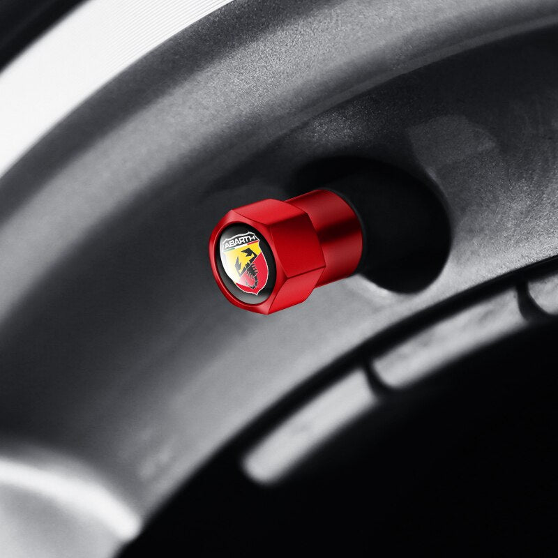 Auto Ventilkappen Ventil Radmarkierung 4 Stück Aluminium Fiat Abarth