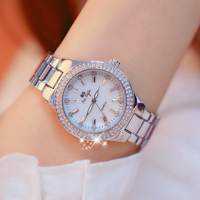 Damen Armband Uhr Mode Fashion Strass Luxus Chronograph Business Schmuck