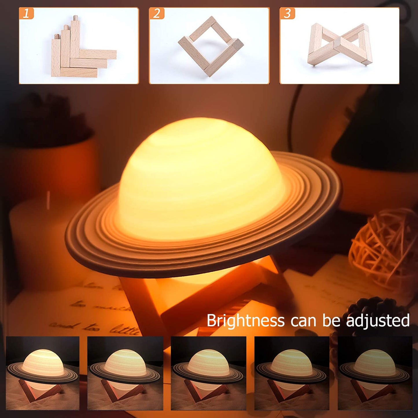 Mondlampe 3d Druck Kinder Mond Lampe Nachtlicht Dimmbar LED 16 Farbe USB Touch Lampe