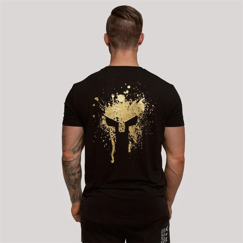 Herren Gym Fitness Viking Tattoo 3D T-Shirt Rundhals Unisex Streetwear