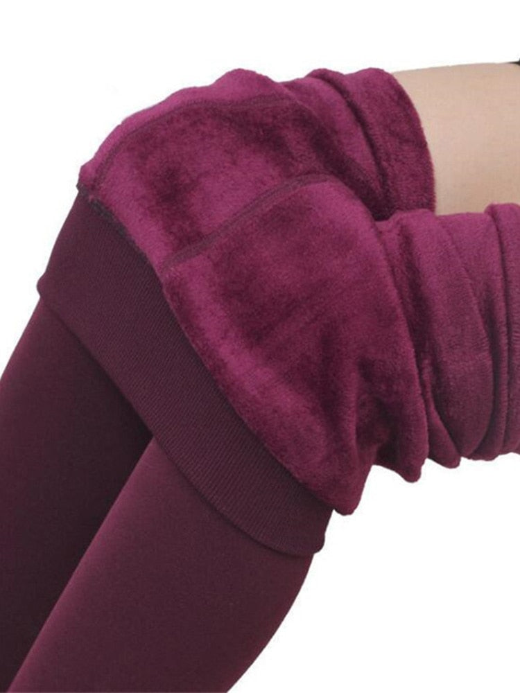 Winter Leggings Warm Thermo Hose Innenfleece Strumpfhose Frauen Blickdicht Hosen