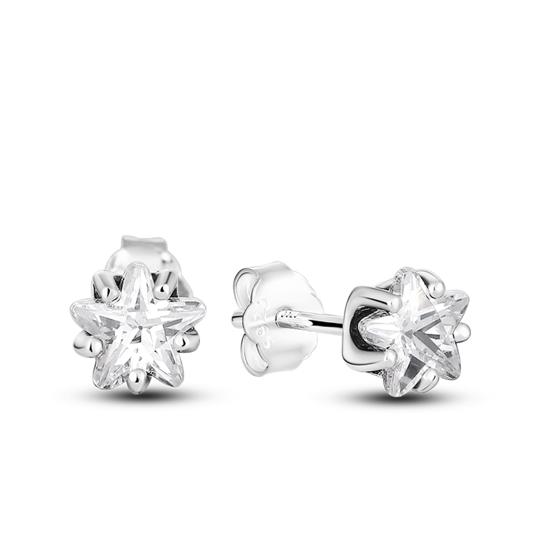 1 Paar Creolen aus 925 sterling Silber Ohrringe Ohrschmuck Zirkonia Ohrstecker