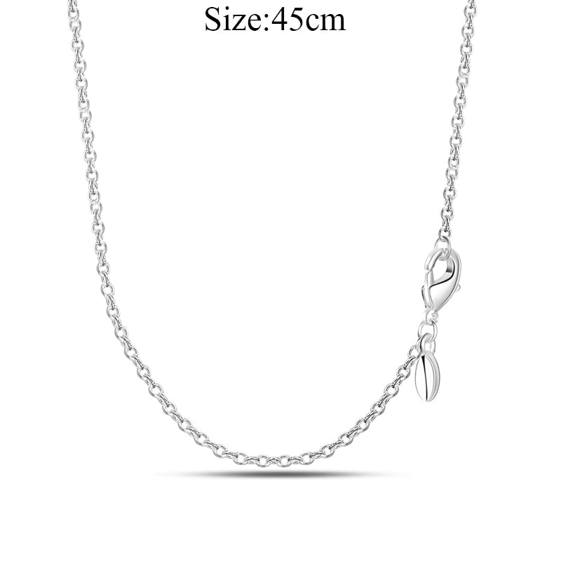 Massiv Sterling Silber 925 Panzerkette Fashion Halskette mit Zirkonia Anhänger Damen