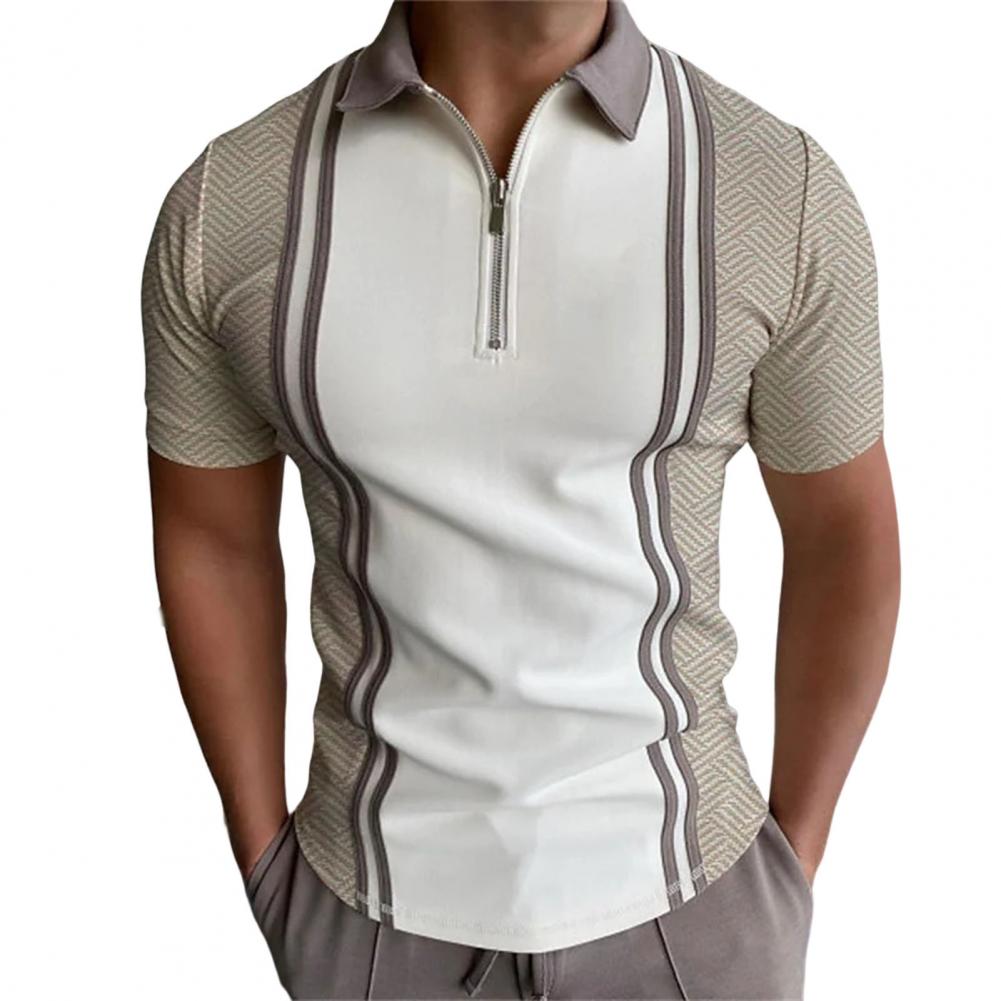 Herren Poloshirt Kontrast Kragen Polo Kurzarm Slim Fit Hemd Polohemd T-Shirt NEU