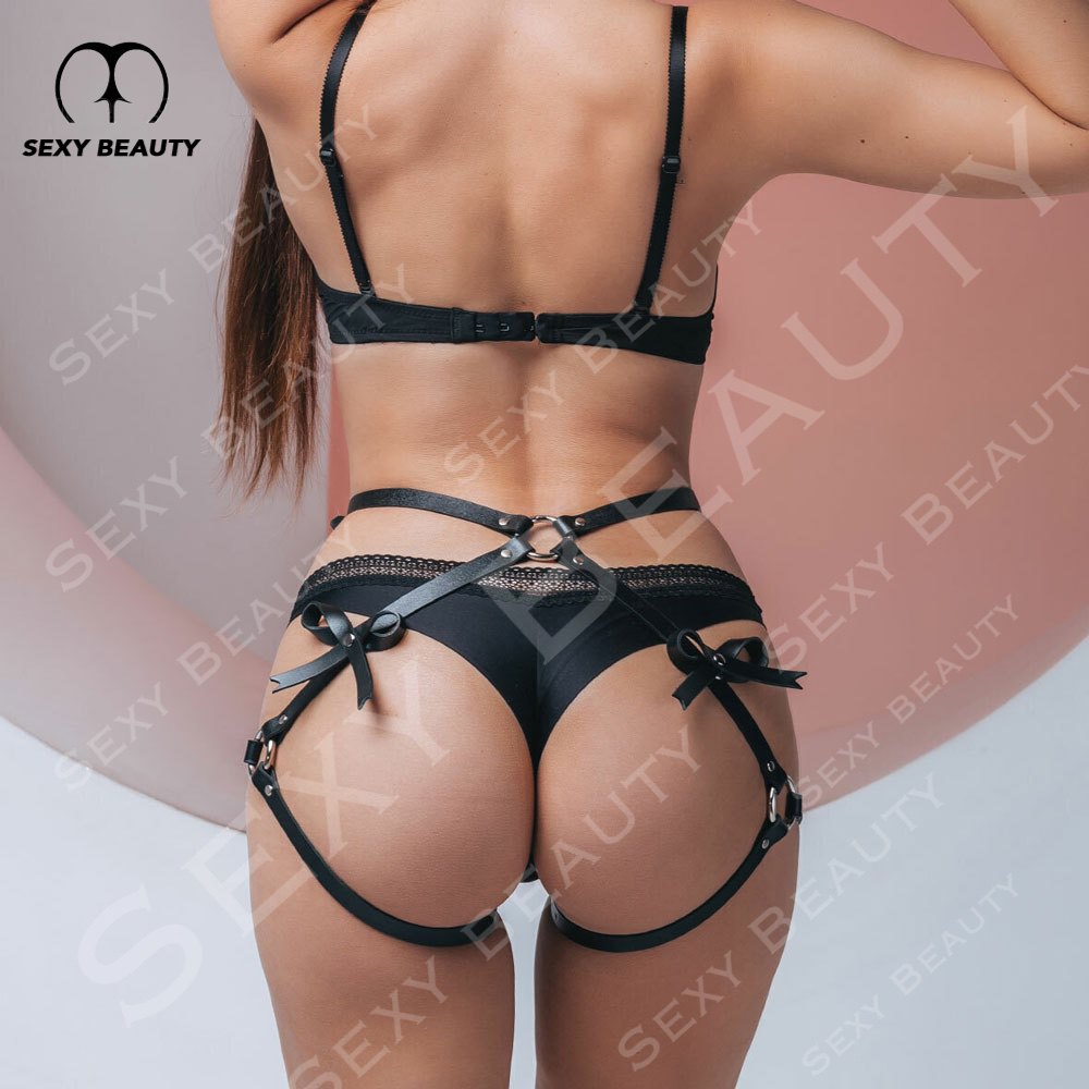 Leder Bein Harness Strumpfband Sexy Toys Punk Goth Frauen Bdsm Bondage Dessous