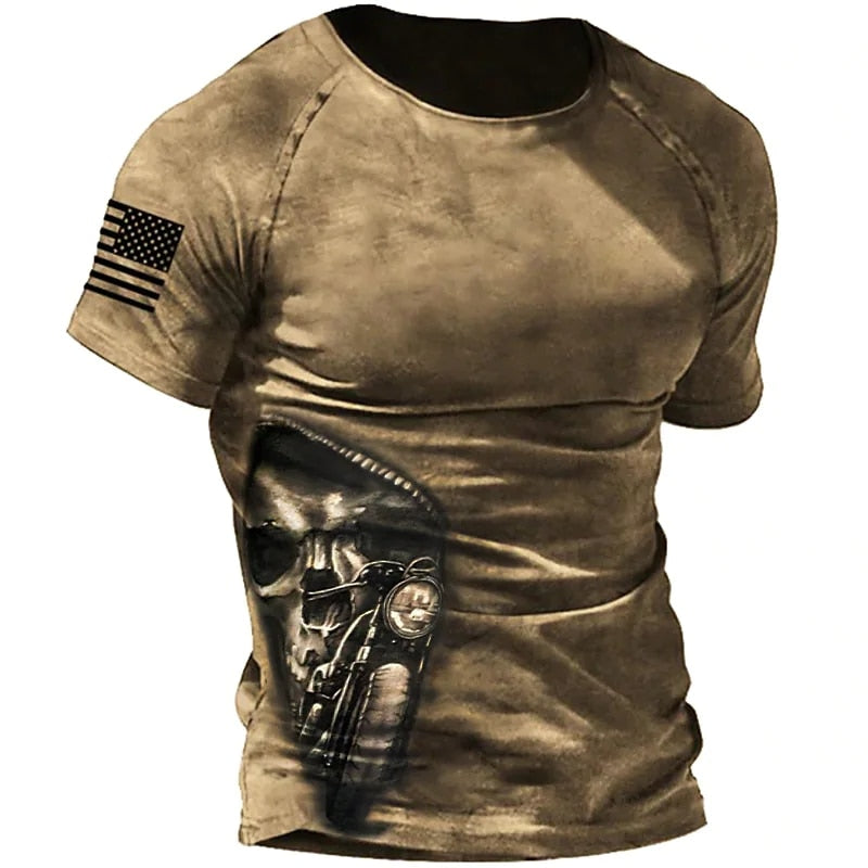 Fashion Herren Vintage Motorsport 3D T-Shirt Rundhals Unisex Sommer Streetwear