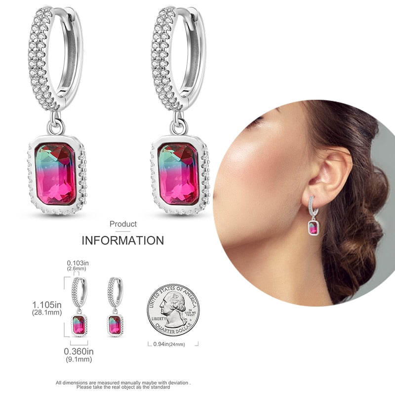 1 Paar Creolen aus 925 sterling Silber Ohrringe Ohrschmuck Zirkonia Ohrstecker