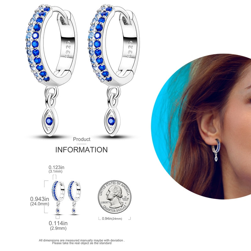 1 Paar Creolen aus 925 sterling Silber Ohrringe Ohrschmuck Zirkonia Ohrstecker