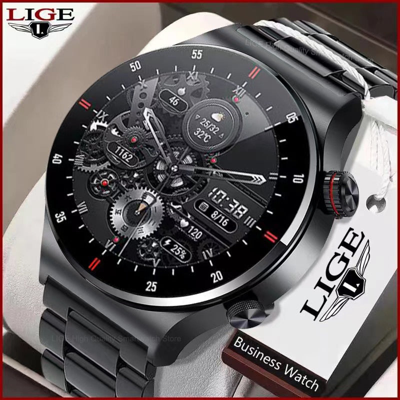 LIGE EKG + PPG Bluetooth Smart watch Fitness Tracker Sport Uhr Puls Armband Wasserdicht