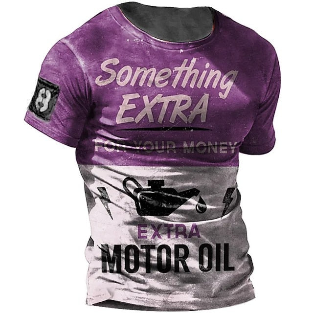 Fashion Herren Vintage Motorsport 3D T-Shirt Rundhals Unisex Sommer Streetwear