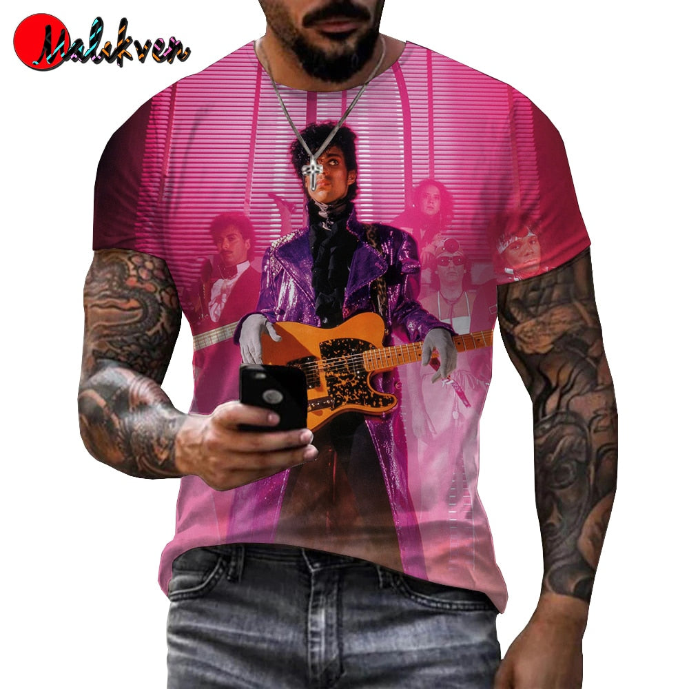 Herren Prince 3D T-Shirt Rundhals Unisex Sommer Streetwear