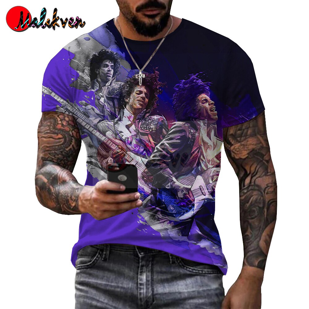 Herren Prince 3D T-Shirt Rundhals Unisex Sommer Streetwear