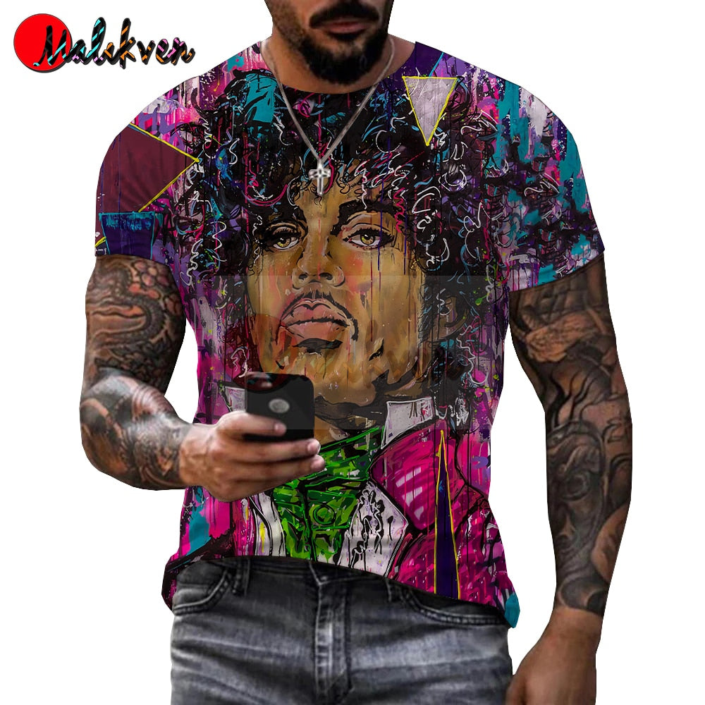 Herren Prince 3D T-Shirt Rundhals Unisex Sommer Streetwear
