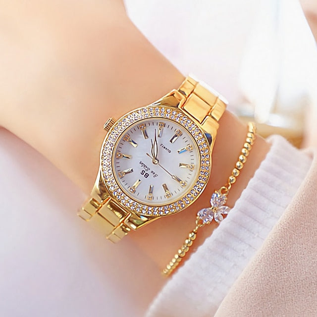 Damen Armband Uhr Mode Fashion Strass Luxus Chronograph Business Schmuck