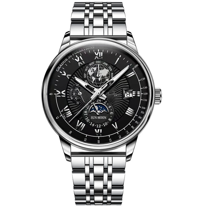 Orologio Uomo Quarzo Acciaio Inossidabile Orologio digitale Cronografo sportivo