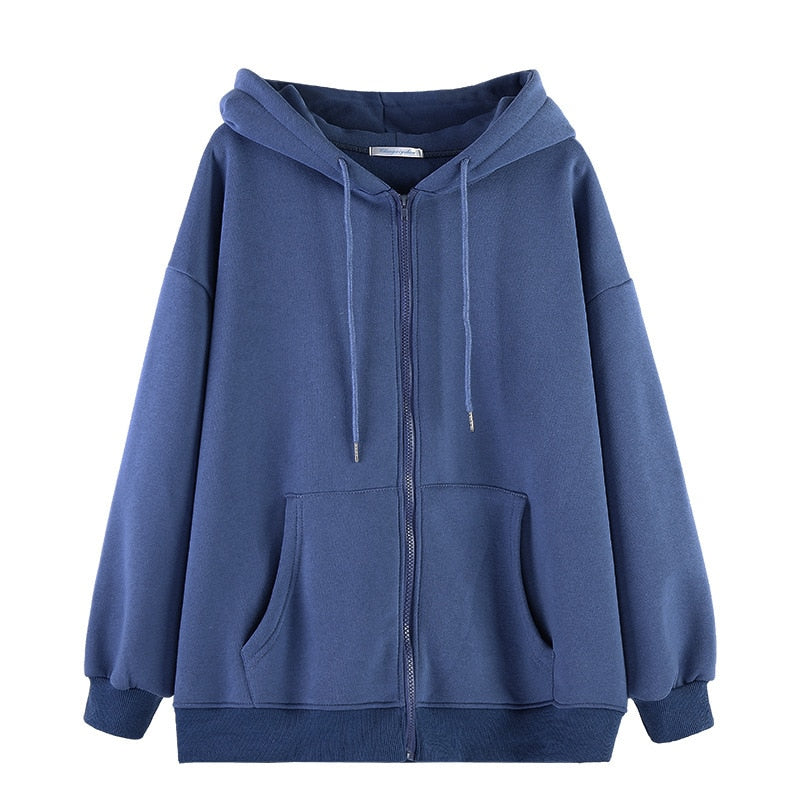 Kapuzenpullover Sweatjacke Zip Hoodie Sweatshirt Pullover Pulli Damen
