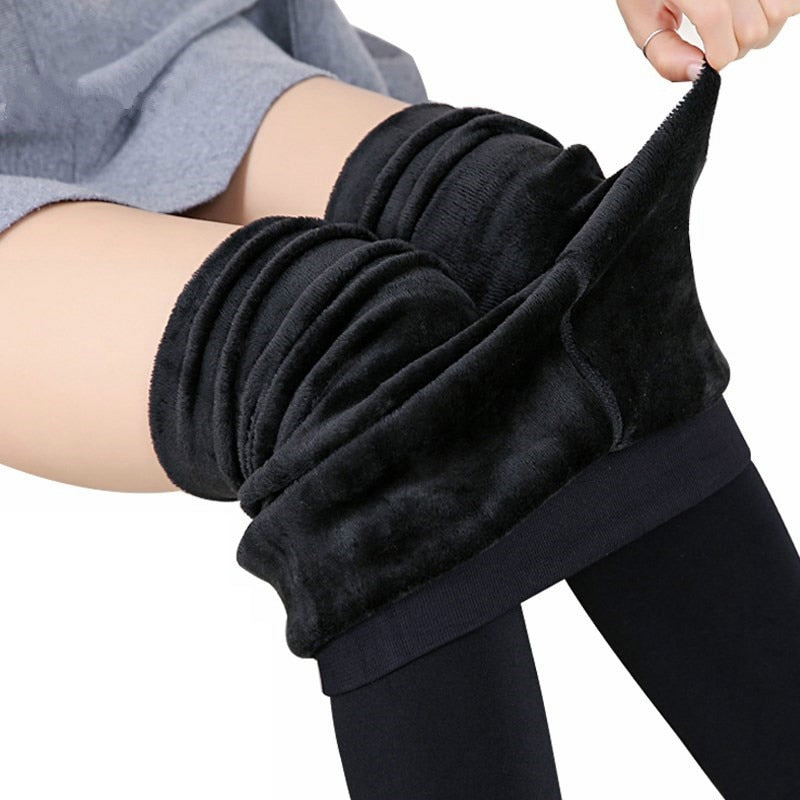 Frauen Winter Warm Thermo Hose Innenfleece Strumpfhose Blickdicht Hosen Leggins