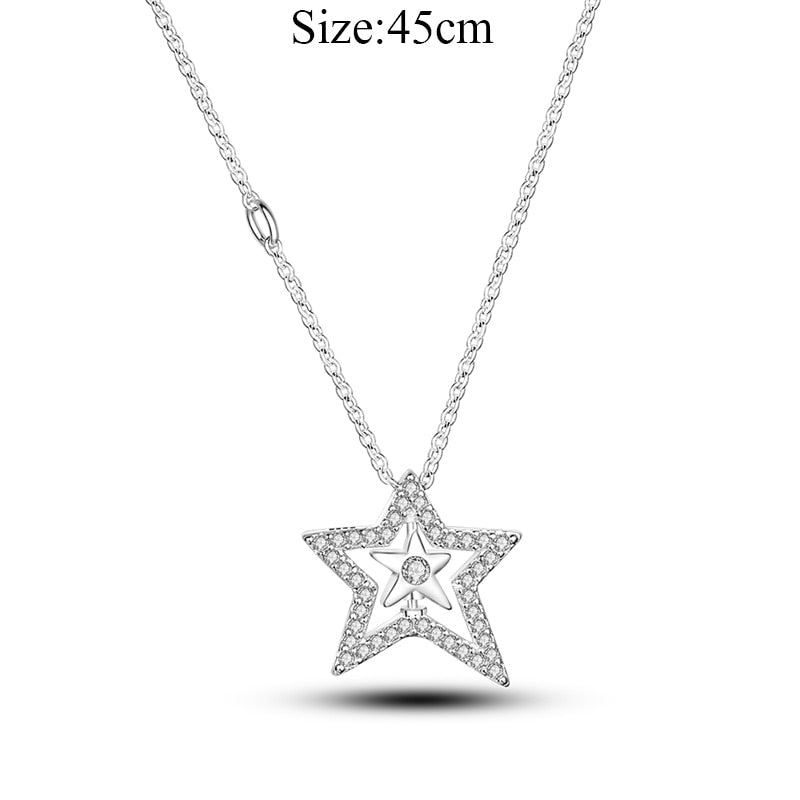 Massiv Sterling Silber 925 Panzerkette Fashion Halskette mit Zirkonia Anhänger Damen