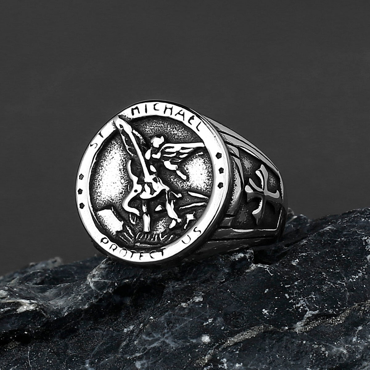 Edelstahl Herren & Damen Biker Rocker Spinning Ring Silber Skull Gothic