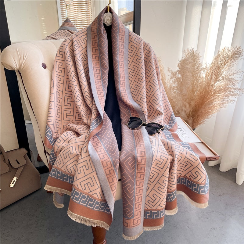XXL Damen Winterschal Kaschmir Viskose Stola Schlauchschal  Halstuch Strickschal Loop NEU