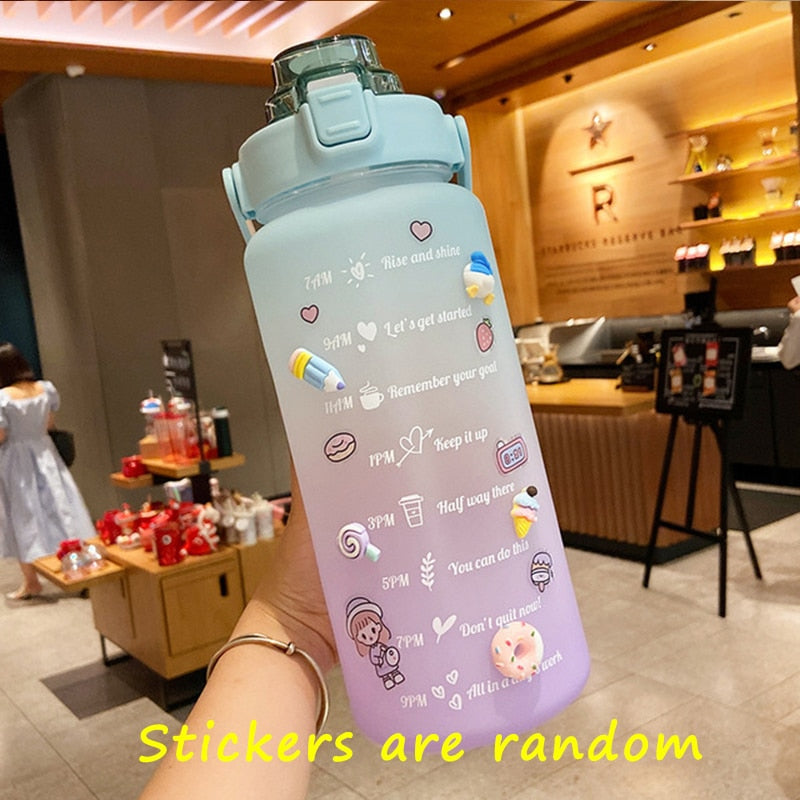 2L Trinkflasche Sportflasche Wasserflasche Getränkeflasche BPA-frei Tritanflasche