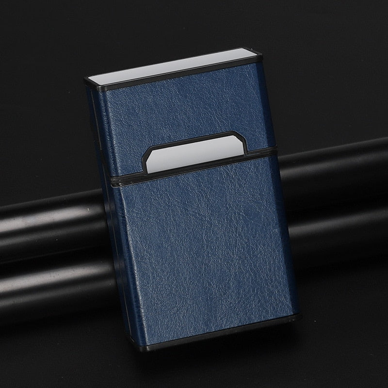 Zigarettenetui Etui 20 Zigaretten Dose Metall Box Mini Kunst Leder