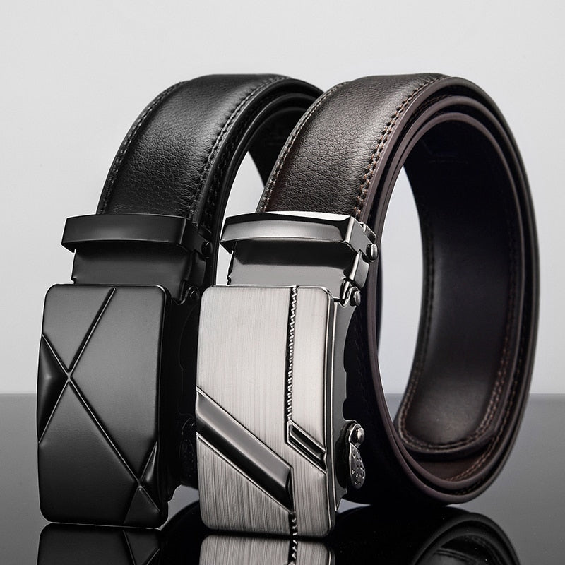 Neue Herren Gürtel Automatik Schnalle Echtes Leder Herrengürtel Luxusgürtel