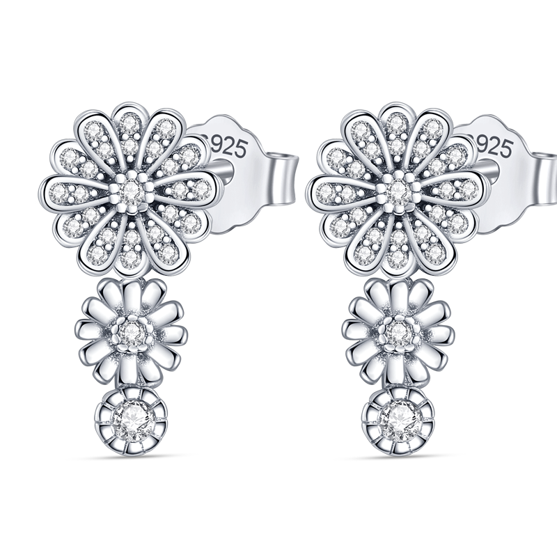 1 Paar Creolen aus 925 sterling Silber Ohrringe Ohrschmuck Zirkonia Ohrstecker