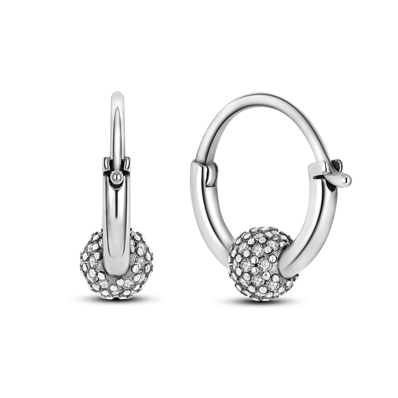 1 Paar Creolen aus 925 sterling Silber Ohrringe Ohrschmuck Zirkonia Ohrstecker