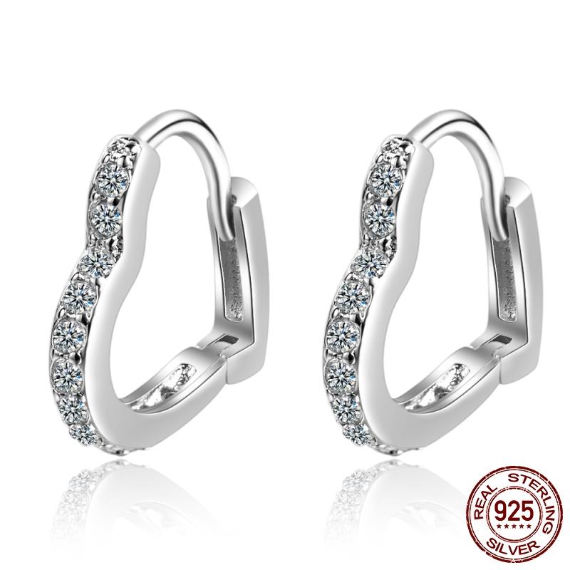 1 Paar Creolen aus 925 sterling Silber Ohrringe Ohrschmuck Zirkonia Ohrstecker