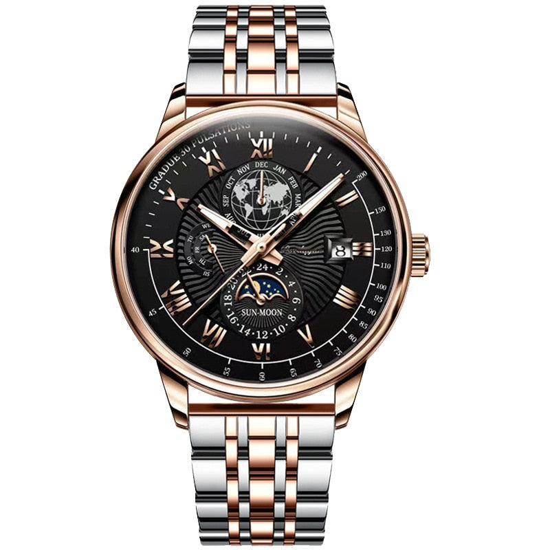 Orologio Uomo Quarzo Acciaio Inossidabile Orologio digitale Cronografo sportivo