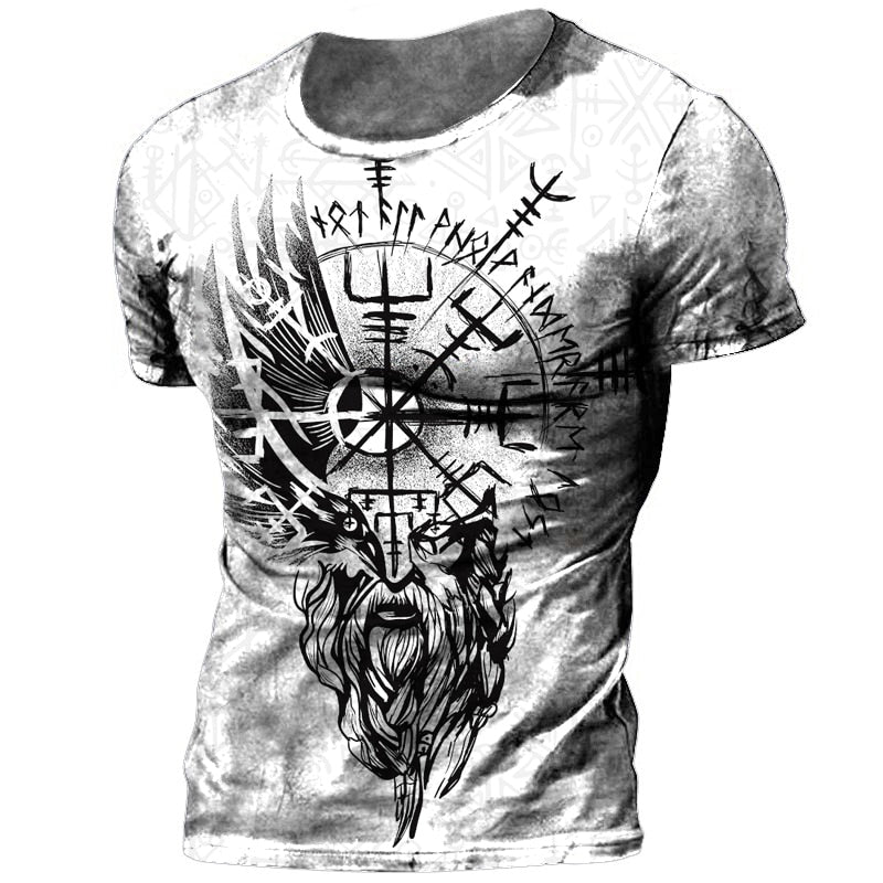 Männer Vikings Symbol Retro Vintage 3D T-Shirt Rundhals Unisex  Streetwear