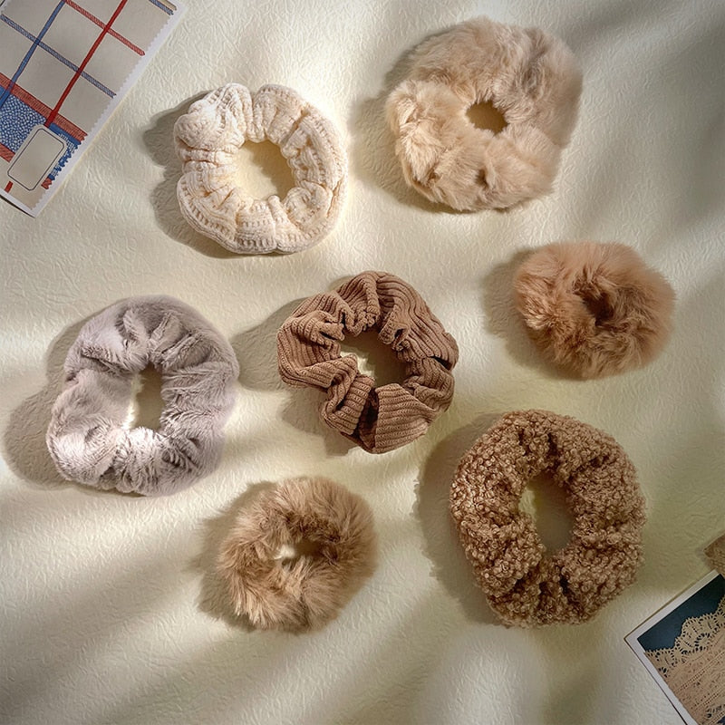 1/7 Stk/Set Haargummi Samt Haarband Zopfband Zopfgummi Velour XL Scrunchie Dick Matt