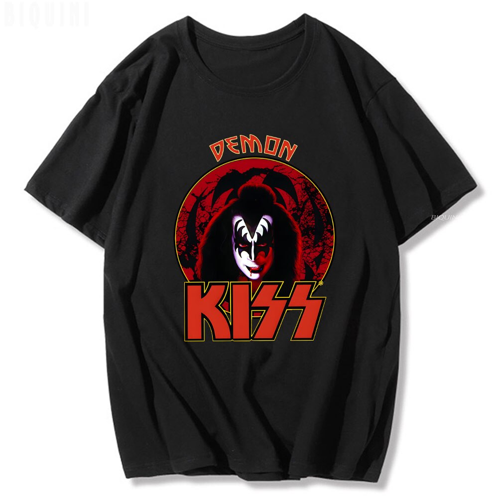 Rock Band Kiss Herren 3D T-Shirt Rundhals Unisex Streetwear100% Baumwolle