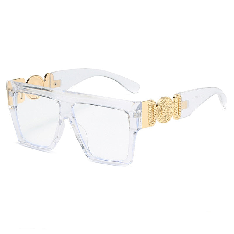 Designer Sonnenbrille Damen Herren Quadratische Übergröße Gläser Vintage UV400