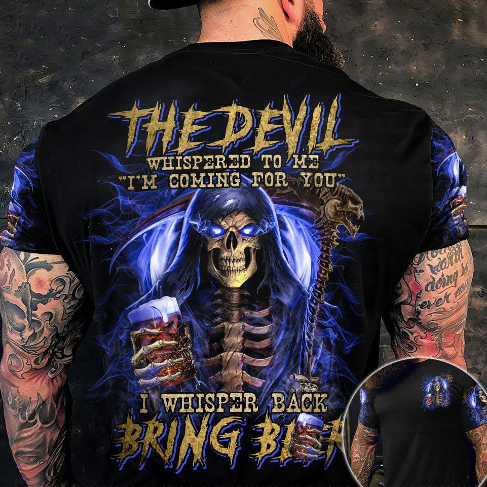 Herren Metal Skull 3D T-Shirt Rundhals Unisex Sommer Streetwear