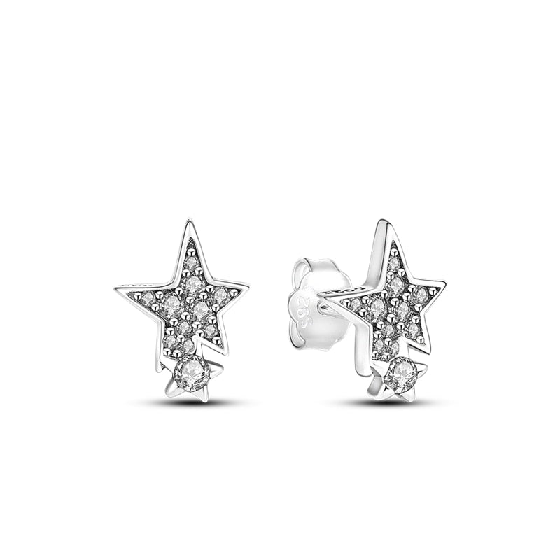 1 Paar Creolen aus 925 sterling Silber Ohrringe Ohrschmuck Zirkonia Ohrstecker