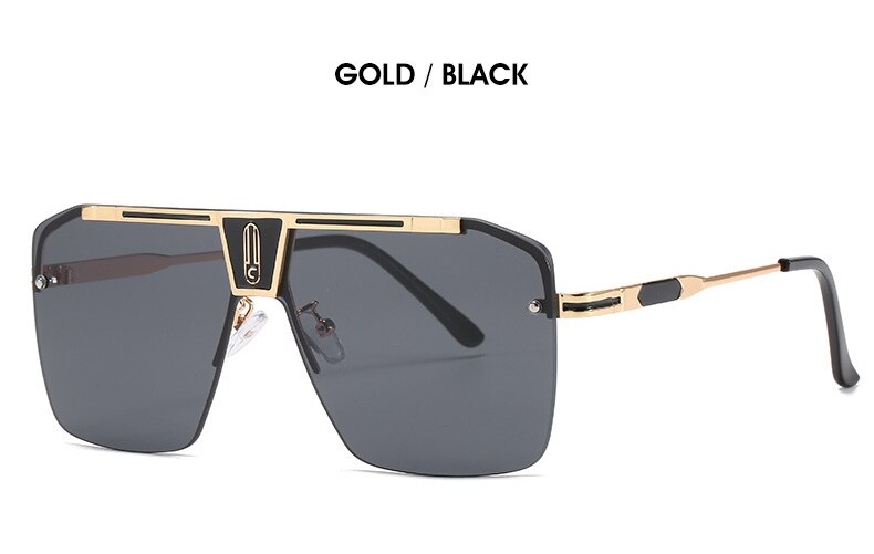 Damen Designer Sonnenbrille Herren Quadratische Übergröße Gläser Vintage UV400