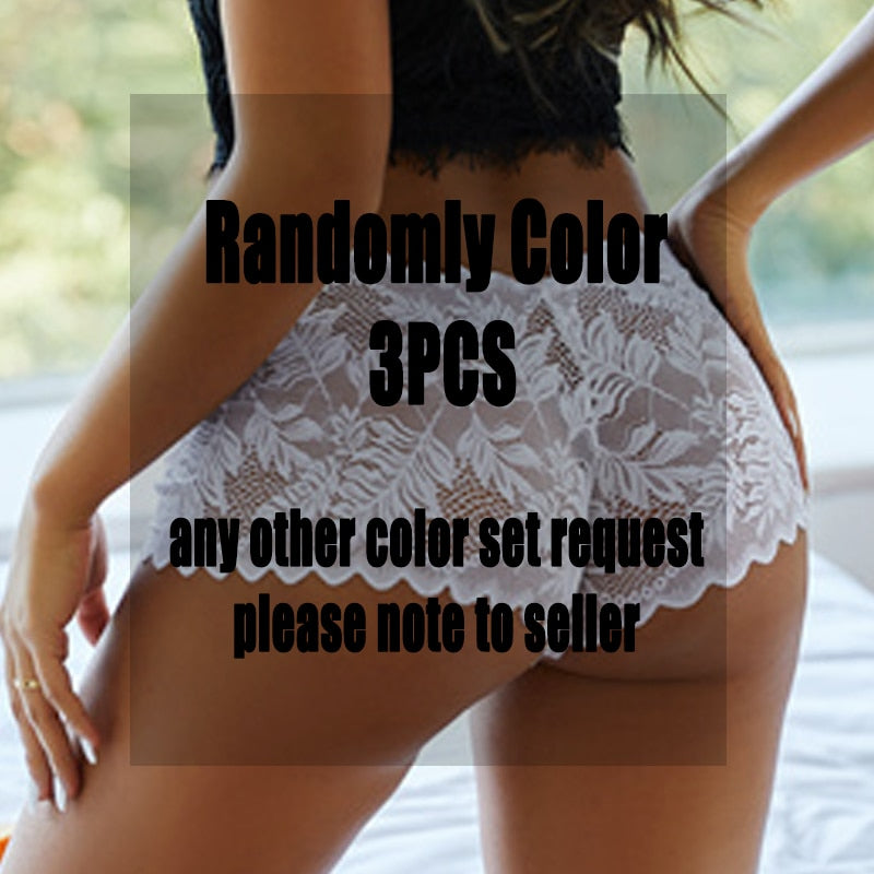 Damen 3-er Pack Hipster Spitze Unterwäsche Tanga Höschen Sexy Schlüpfer Slip Panties