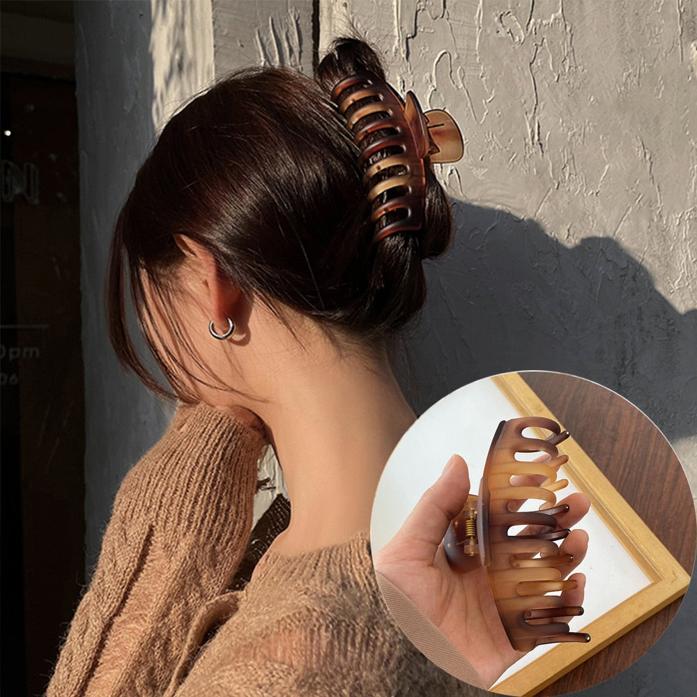 Damen Groß Perlen Haar Klauen Elegant Acryl Haarspange Hyperbole Haarklammer Neu