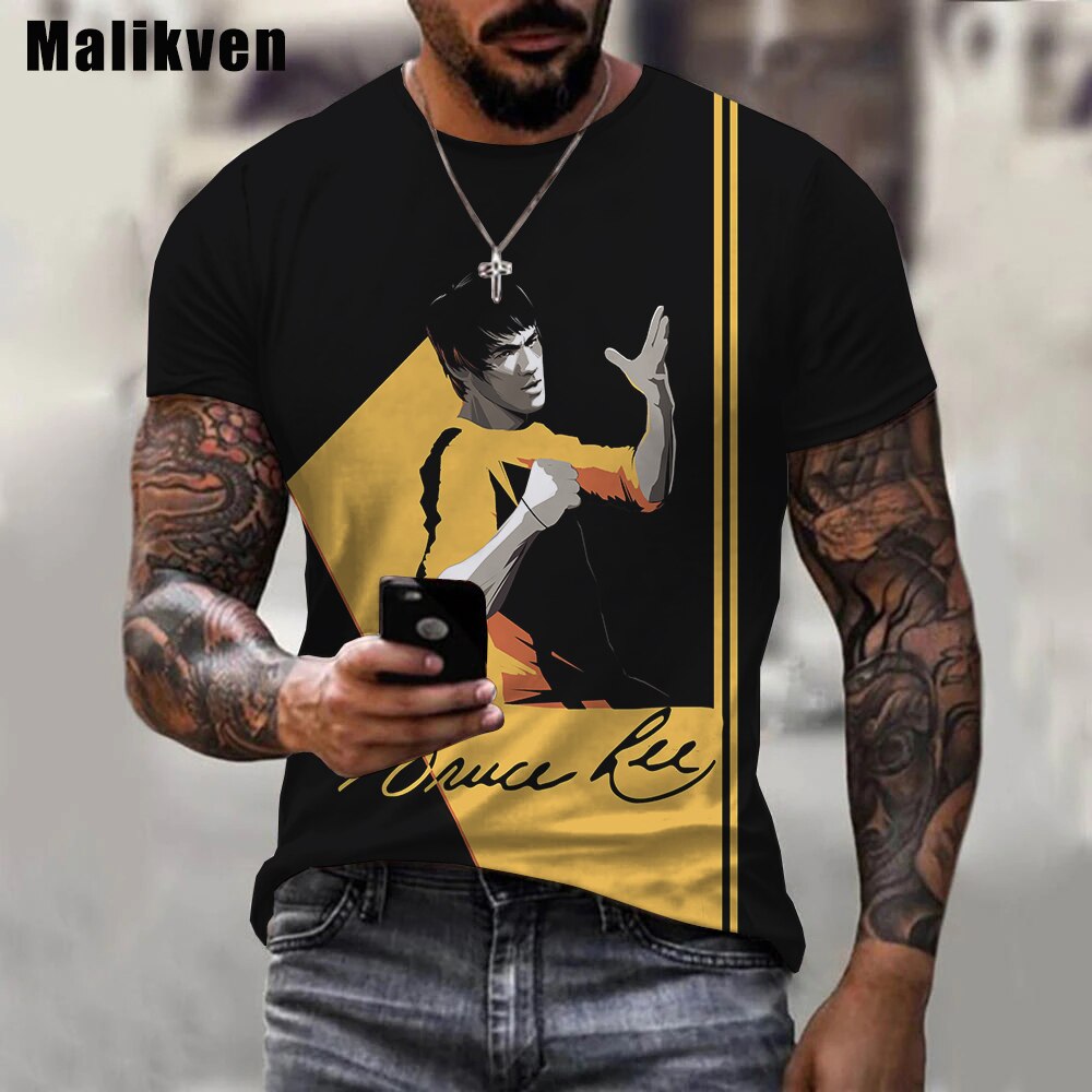 Unisex 3D-T-Shirt Streetwear Fashion Kung Fu Super Star Bruce Lee