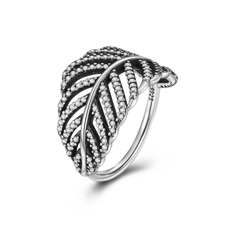 Massiv Sterling Silber 925 Ring filigran Fashion Damenring mit AAA Zirkonia