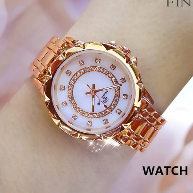 Damen Armband Uhr Mode Fashion Strass Luxus Chronograph Business Schmuck