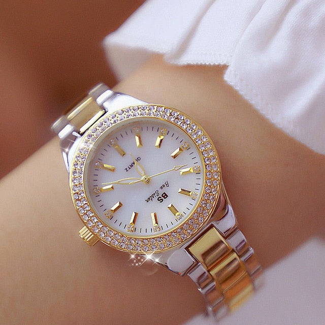 Damen Armband Uhr Mode Fashion Strass Luxus Chronograph Business Schmuck