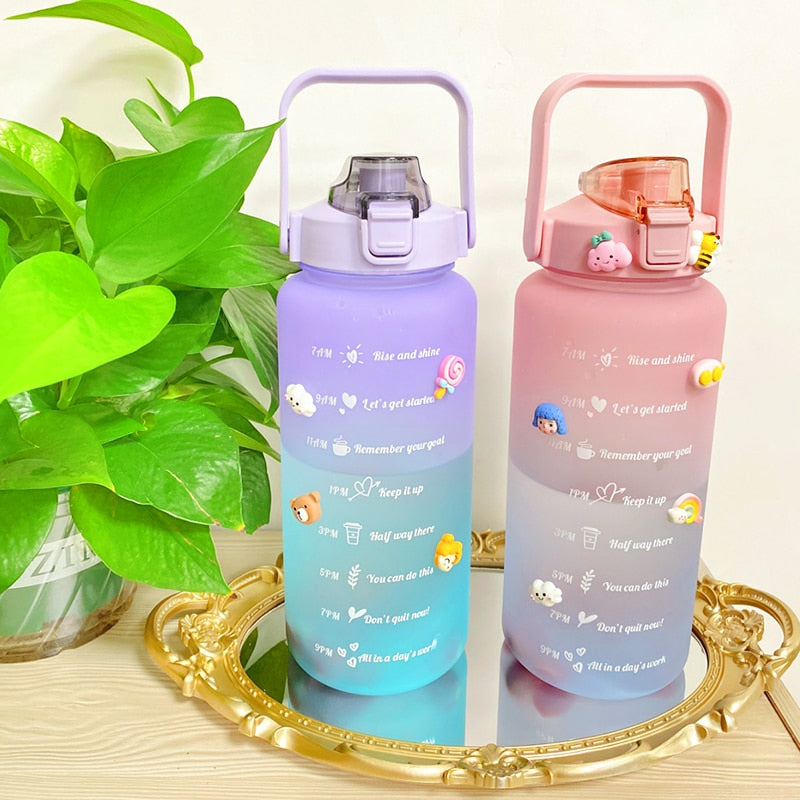 2L Trinkflasche Sportflasche Wasserflasche Getränkeflasche BPA-frei Tritanflasche