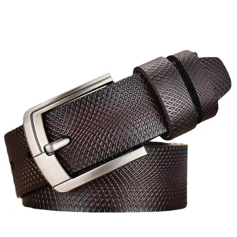 Echt Jeans-Gürtel Herren Damen Echt Leder Gürtel Schnalle Schwarz Braun NEU