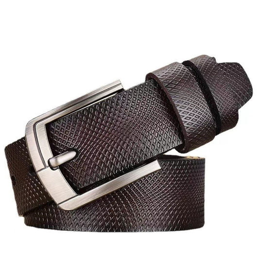 Echt Jeans-Gürtel Herren Damen Echt Leder Gürtel Schnalle Schwarz Braun NEU